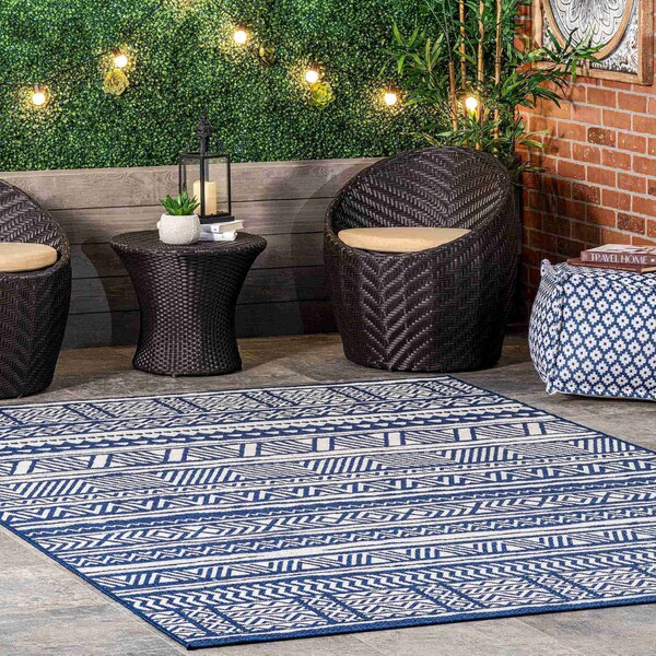 Nuloom Abbey Tribal Striped Indoor/Outdoor Area Rug 5ft x 8ft GBCB34A-508 - main